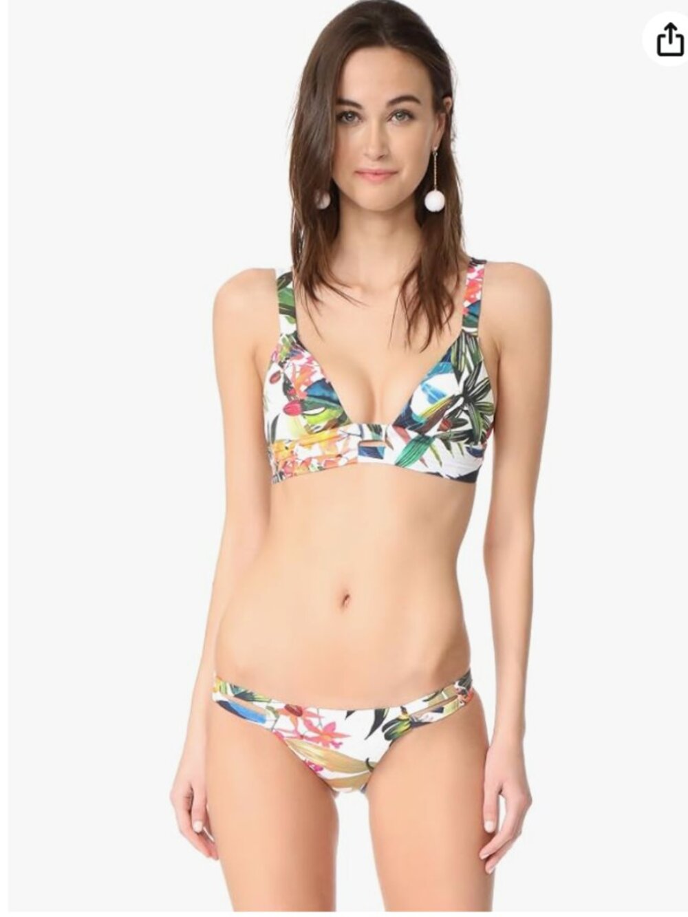 Vitamin A Lush Life Neutra Bikini Top Small | Floral/Botanical